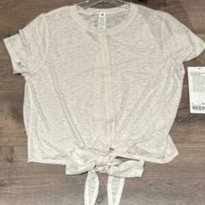 Lululemon Athletica Cream Tie-Front Tee